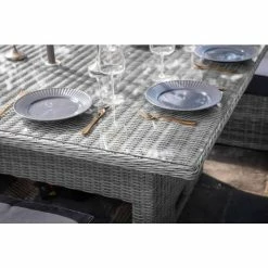 'Peony' Luxury Rattan 9 Seater Garden Sofa Set With Rectangular Rising Table And Footstools In Pebble By Primrose Living -Plants outlet store 9 Seater Rectangular Rising Table Footstools 8 4aa7