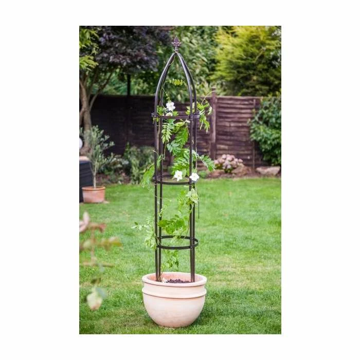 1.9m Garden Obelisk In Hammertone Bronze 3 1.9m Garden Obelisk In Hammertone Bronze