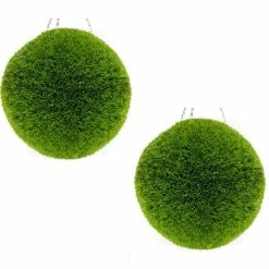 Pair Of 28cm Artificial Topiary Grass Balls By Primrose™