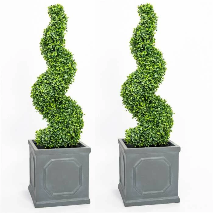 90cm Artificial Topiary Buxus Spiral By Primrose™ - Box Topiary 3 90cm Artificial Topiary Buxus Spiral By Primrose™ - Box Topiary