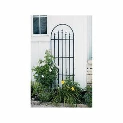 French Arch Trellis With Finials, Black -Plants outlet store DF3025 add image 1 c8c8