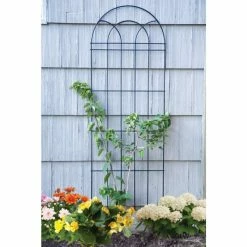 H182cm X W55cm Classic Metal Trellis In Black