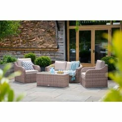 Classic Rattan 4 Seater Garden Sofa Set With Coffee Table By Primrose Living -Plants outlet store DSC 2888 1200