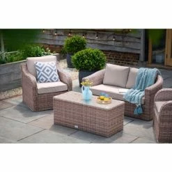 Classic Rattan 4 Seater Garden Sofa Set With Coffee Table By Primrose Living -Plants outlet store DSC 2891 7827