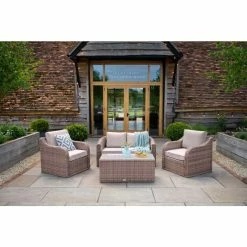 Classic Rattan 4 Seater Garden Sofa Set With Coffee Table By Primrose Living -Plants outlet store DSC 2895 2bcf