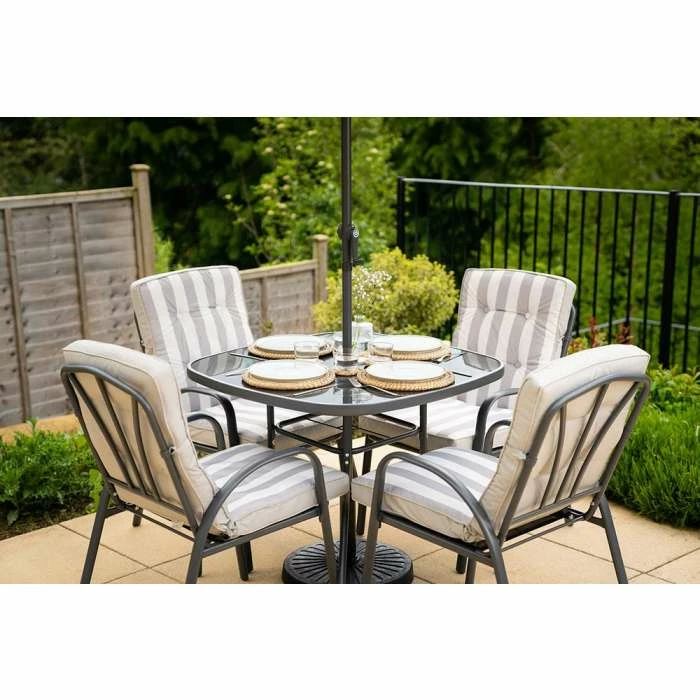 Hadleigh 4 Seater Garden Dining Furniture Set In Grey By Hectare® 5 Hadleigh 4 Seater Garden Dining Furniture Set In Grey By Hectare® - Image 3
