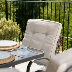 Hadleigh 4 Seater Garden Dining Furniture Set In Grey By Hectare® 13 Hadleigh 4 Seater Garden Dining Furniture Set In Grey By Hectare® -Plants outlet store FU10018GRY add image 2 2c07