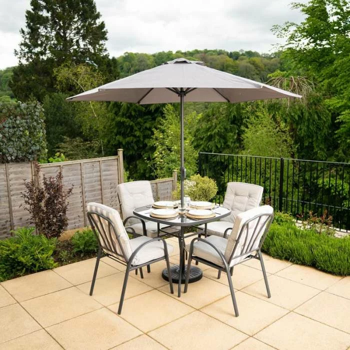 Hadleigh 4 Seater Garden Dining Furniture Set In Grey By Hectare® 4 Hadleigh 4 Seater Garden Dining Furniture Set In Grey By Hectare® - Image 2