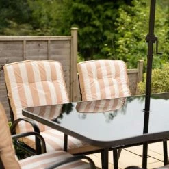 Hadleigh 4 Seater Square Garden Dining Furniture Set In Beige By Hectare® -Plants outlet store FU10018 add image 7 bb0d