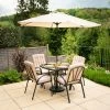 Hadleigh 4 Seater Square Garden Dining Furniture Set In Beige By Hectare® -Plants outlet store FU10018 main image 8d15