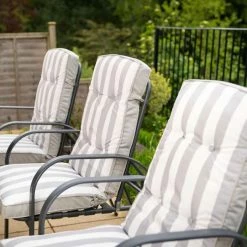 Hadleigh Reclining 6 Seater Garden Dining And Leisure Furniture Set In Grey By Hectare® -Plants outlet store FU10019GRY add image 3 3c06