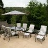 Hadleigh Reclining 6 Seater Garden Dining And Leisure Furniture Set In Grey By Hectare® -Plants outlet store FU10019GRY main image 51fc