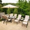 Hadleigh Reclining 6 Seater Garden Dining And Leisure Furniture Set In Beige By Hectare® -Plants outlet store FU10019 main image 87d5