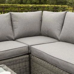Bunbury Five Seater Rattan Corner Set In Grey By Rowlinson -Plants outlet store FU100890 add image 1 9971