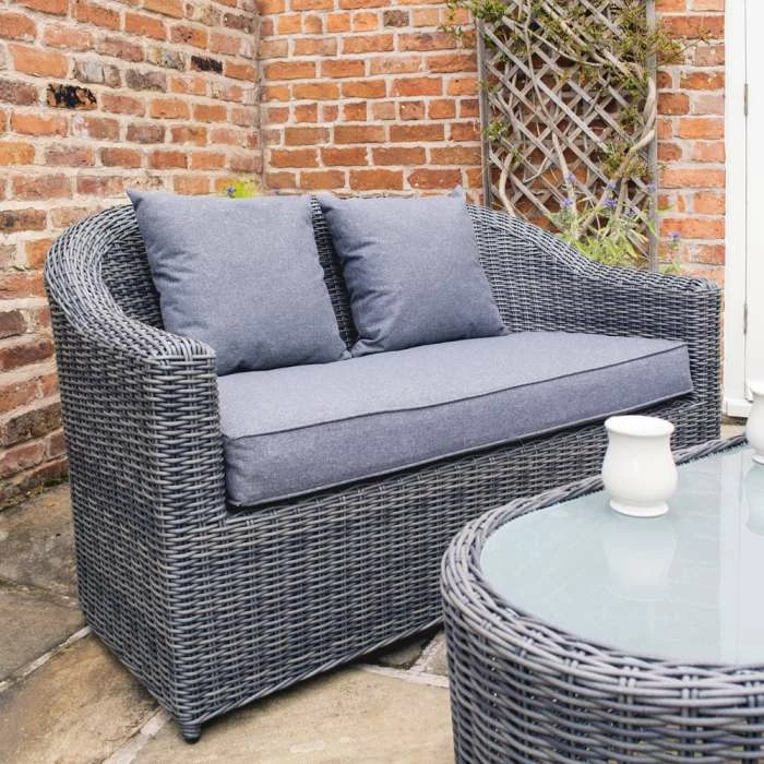 Bunbury Four Seater Rattan Sofa Set In Grey By Rowlinson 5 Bunbury Four Seater Rattan Sofa Set In Grey By Rowlinson - Image 3