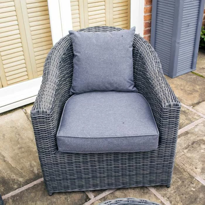 Bunbury Four Seater Rattan Sofa Set In Grey By Rowlinson 6 Bunbury Four Seater Rattan Sofa Set In Grey By Rowlinson - Image 4
