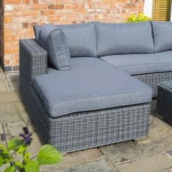 Vienna Four Seater Rattan Lounger Set In Grey By Rowlinson -Plants outlet store FU100893 add image 1 e5c6