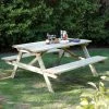Deluxe Wooden Six Seater Picnic Table - 1.8m (5ft 9in) -Plants outlet store FU100896 main image 803f