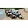 Maze Rattan Extending Kingston Corner Garden Dining Set In Brown -Plants outlet store FU101300 main image 8ab9