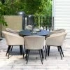Maze Lounge Ambition Garden 6 Seater Oval Table And Chairs Dining Set In Taupe -Plants outlet store FU101492 main image 80bf