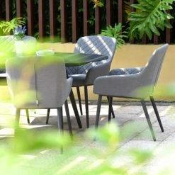 Maze Lounge Zest Garden 6 Seater Oval Dining Table And Chairs Set In Flanelle -Plants outlet store FU101547 add image 2 a699