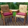 Charles Taylor Wooden Garden Twin Angled Companion Set With Burgundy Cushions And Fitted Cover 1 Charles Taylor Wooden Garden Twin Angled Companion Set With Burgundy Cushions And Fitted Cover -Plants outlet store FU101584 main image a7cc