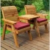 Charles Taylor Wooden Garden Twin Companion Set With Burgundy Cushions And Fitted Cover 1 Charles Taylor Wooden Garden Twin Companion Set With Burgundy Cushions And Fitted Cover -Plants outlet store FU101586 main image abac