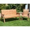 Charles Taylor Wooden Garden 4 Seater Angled Companion Set With Green Cushions -Plants outlet store FU101591 main image 2655