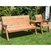 Charles Taylor Wooden Garden 4 Seater Companion Set With Green Cushions -Plants outlet store FU101593 main image 708f