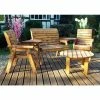 Charles Taylor Wooden Garden 4 Seater Set Round With Burgundy Cushions -Plants outlet store FU101598 main image 5425