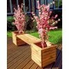 Charles Taylor Wooden Garden Deluxe Planter Bench With Burgundy Cushions -Plants outlet store FU101608 main image 39ec