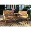 Charles Taylor Wooden Garden Twin Bench Angled Set With Burgundy Cushions And Standard Covers -Plants outlet store FU101614 main image a064