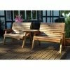 Charles Taylor Wooden Garden Twin Bench Set With Burgundy Cushions And Standard Covers -Plants outlet store FU101616 main image 2566