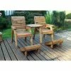 Charles Taylor Wooden Garden Deluxe Lounger Set With Green Cushions And Fitted Cover -Plants outlet store FU101617 main image 54be