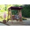 Charles Taylor Wooden Garden Dorset 2 Seat Swing With Burgundy Cushions -Plants outlet store FU101643 main image 340d