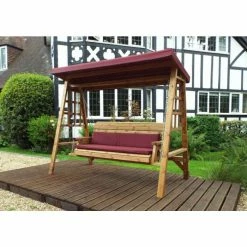 Garden Two Seater Wooden Arbour With Cushions 2.25m (7ft 4in) -Plants outlet store FU101645 rollover image a992