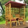 Charles Taylor Wooden Garden Henley Twin Seat Arbour With Burgundy Cushions 1 Charles Taylor Wooden Garden Henley Twin Seat Arbour With Burgundy Cushions -Plants outlet store FU101657 main image edf3