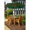 Charles Taylor Wooden Garden 4 Seater Rectangle Table Dining Set With Green Cushions And Parasol -Plants outlet store FU101671 main image 3af1