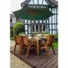Charles Taylor Wooden Garden 6 Seater Rectangle Table Dining Set With Green Cushions And Parasol -Plants outlet store FU101677 main image ce74