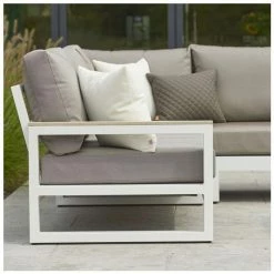 Norfolk Leisure LIFE Aluminium Mallorca 4 Seat Lounge Set In White/Khaki -Plants outlet store FU101709 add image 1 fa75