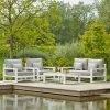 Norfolk Leisure LIFE Aluminium Mallorca 4 Seat Lounge Set In White/Khaki