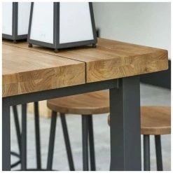 Norfolk Leisure LIFE Aluminium/Teak Nevada 8 Seat Bar Set In Lava -Plants outlet store FU101723 rollover image 8fa1