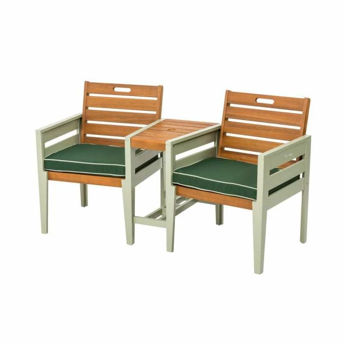 Norfolk Leisure Florenity Eucalyptus Verdi 2 Seat Tete A Tete Bench In Natrual/Green 4 Norfolk Leisure Florenity Eucalyptus Verdi 2 Seat Tete A Tete Bench In Natrual/Green - Image 2