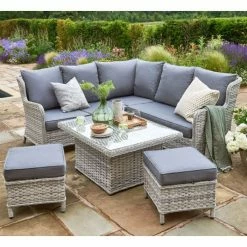 Norfolk Leisure Handpicked Rattan Wroxham 6 Seat Mini Corner In Grey -Plants outlet store FU101827 rollover image b2aa