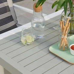 Norfolk Leisure Handpicked Aluminium Titchwell 4 Seat Dining Set In White -Plants outlet store FU101837 rollover image 3ca1