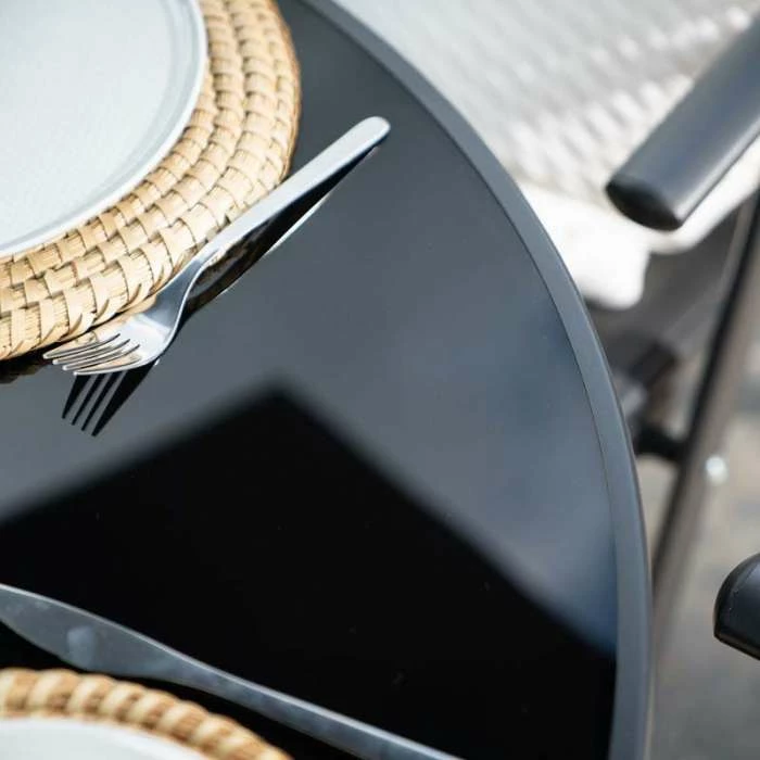 Kennet Reclining 4 Seater Polytex Dining Set In Black By Hectare® 5 Kennet Reclining 4 Seater Polytex Dining Set In Black By Hectare® - Image 3