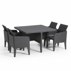 Keter Santiago 4 Seater Garden Dining Set Cube -Plants outlet store FU101923C rollover image 4394