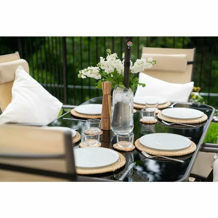 Kennet Reclining 6 Seater Polytex Dining Set In Mocha By Hectare® 4 Kennet Reclining 6 Seater Polytex Dining Set In Mocha By Hectare® - Image 2