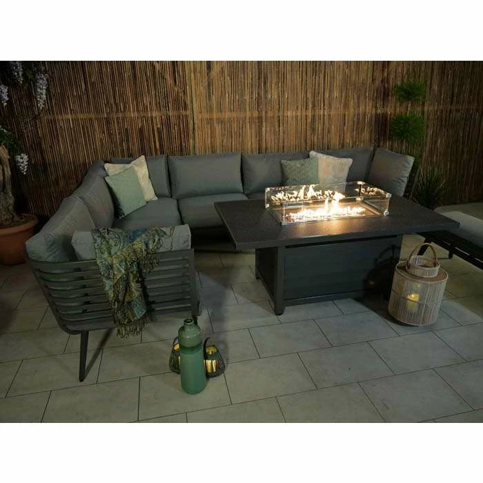Lifestyle Metal 8 Seater Garden Corner Sofa Set With Rectangular Fire Pit Table By Primrose Living 10 Lifestyle Metal 8 Seater Garden Corner Sofa Set With Rectangular Fire Pit Table By Primrose Living - Image 8