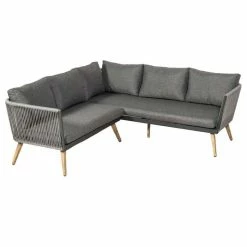 Lifestyle Rattan Rope Detail 5 Seater Garden Corner Sofa Set With Coffee Table By Primrose Living -Plants outlet store FU101979 CornerSofa 49a1